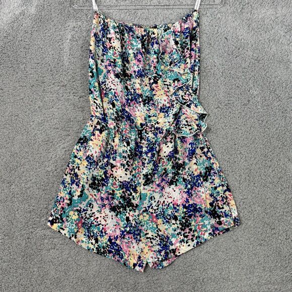 Karina Grimaldi Silk Playsuit Large Floral Feminine Boho Soft Clean Girl Romper - Picture 3 of 11